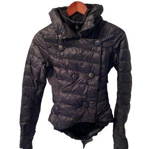 Lululemon Pedal Power Black Puffer Blazer Jacket W4964S Back Bow Peplum Women 4